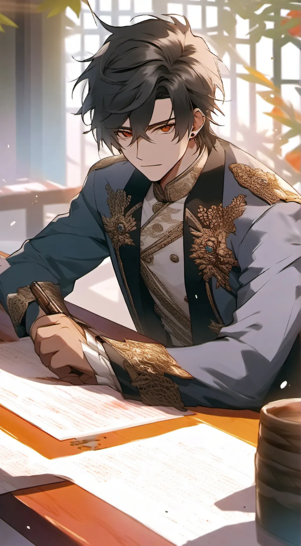 ai character: 존 페드로 한국 소자 background