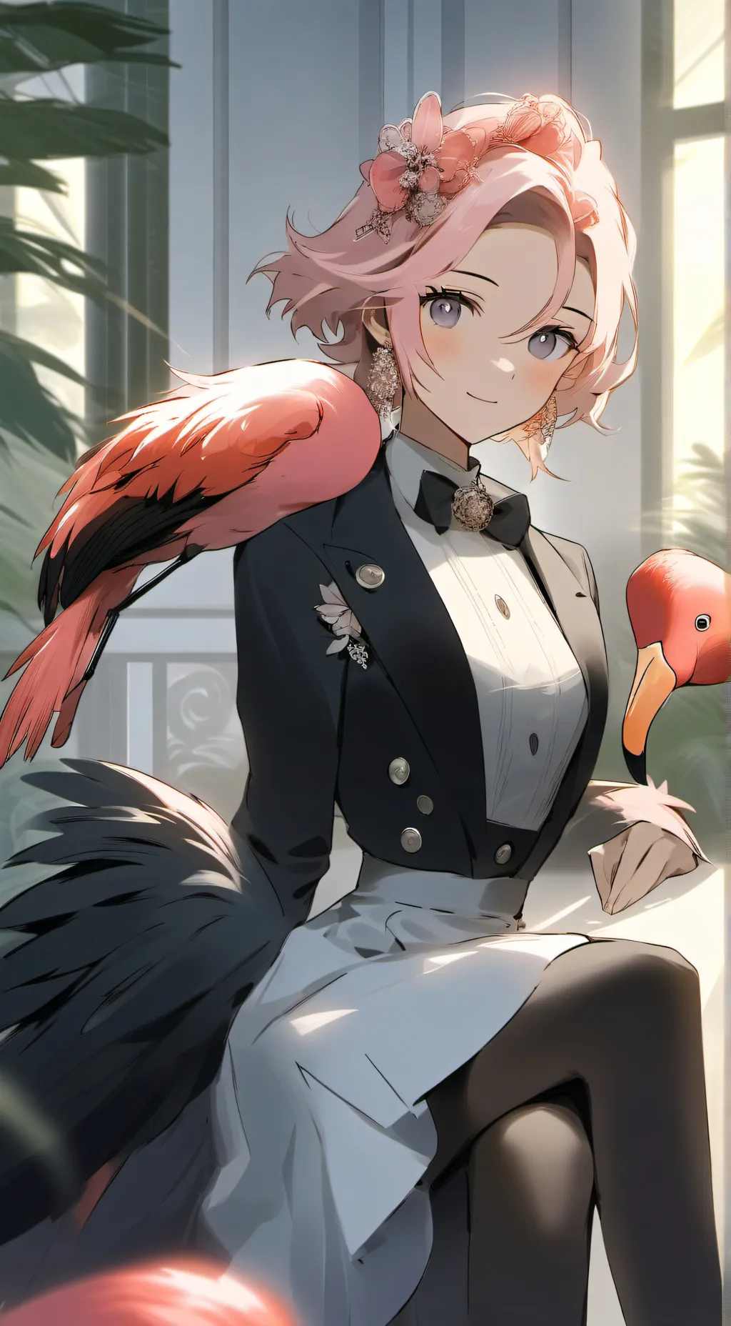 ai character: Leggy the Pink Fla background