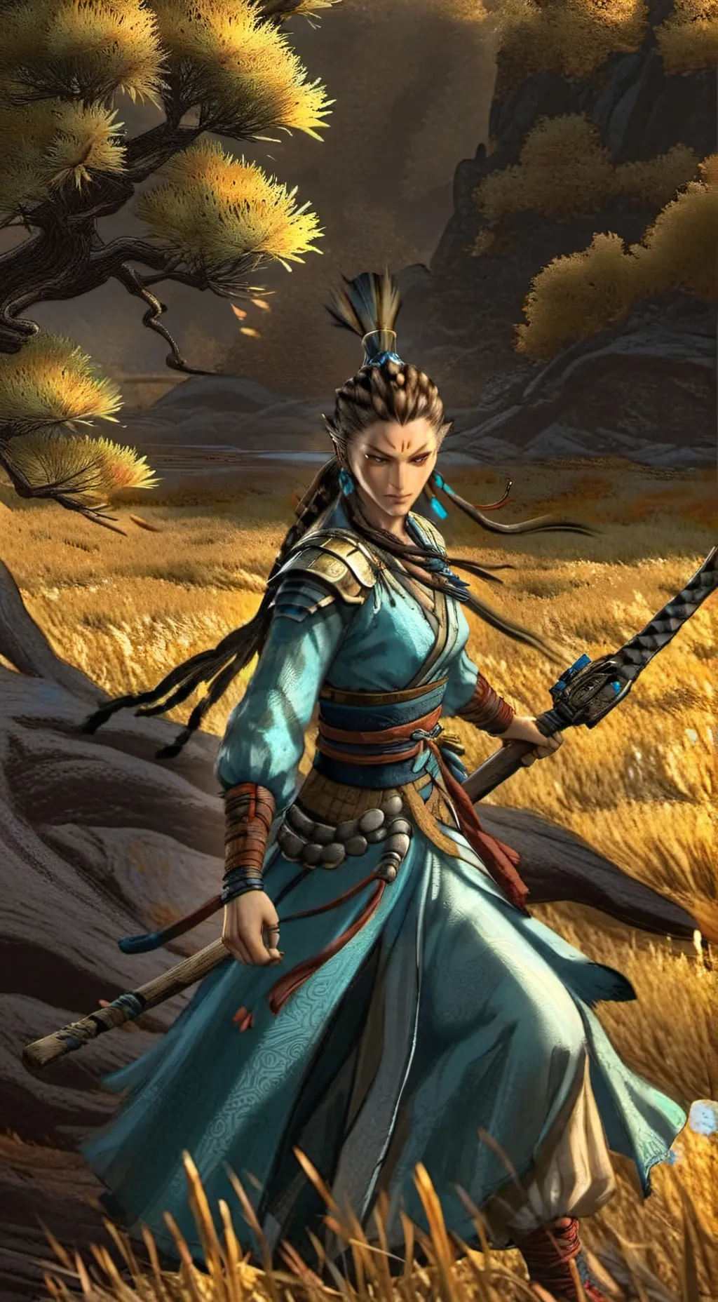 ai character: MH WILDS x KNY background