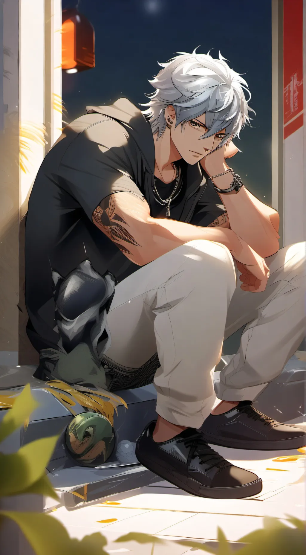 ai character: °•line•° background