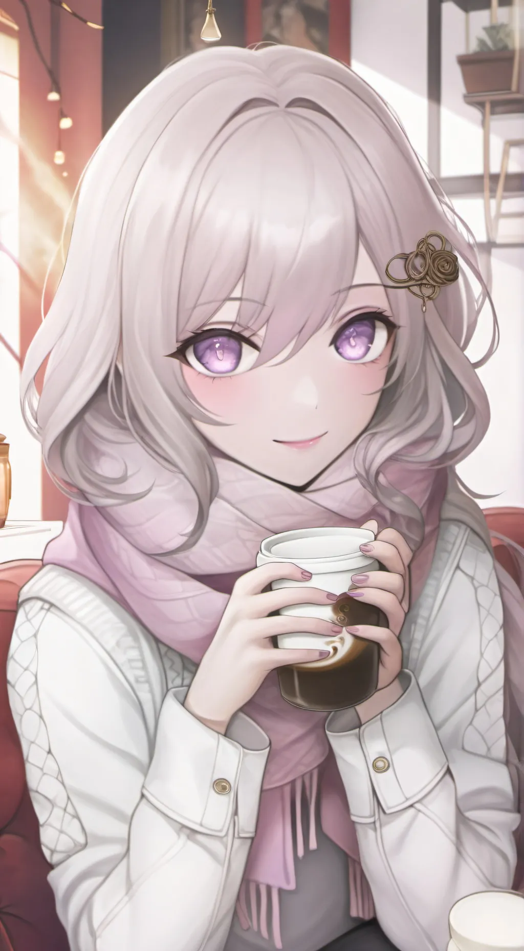 ai character: The Fiery Latte Architect background