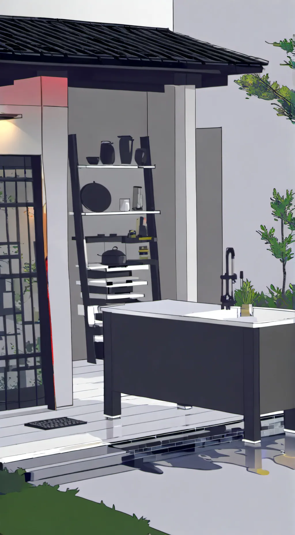 ai character: piscina oculta background