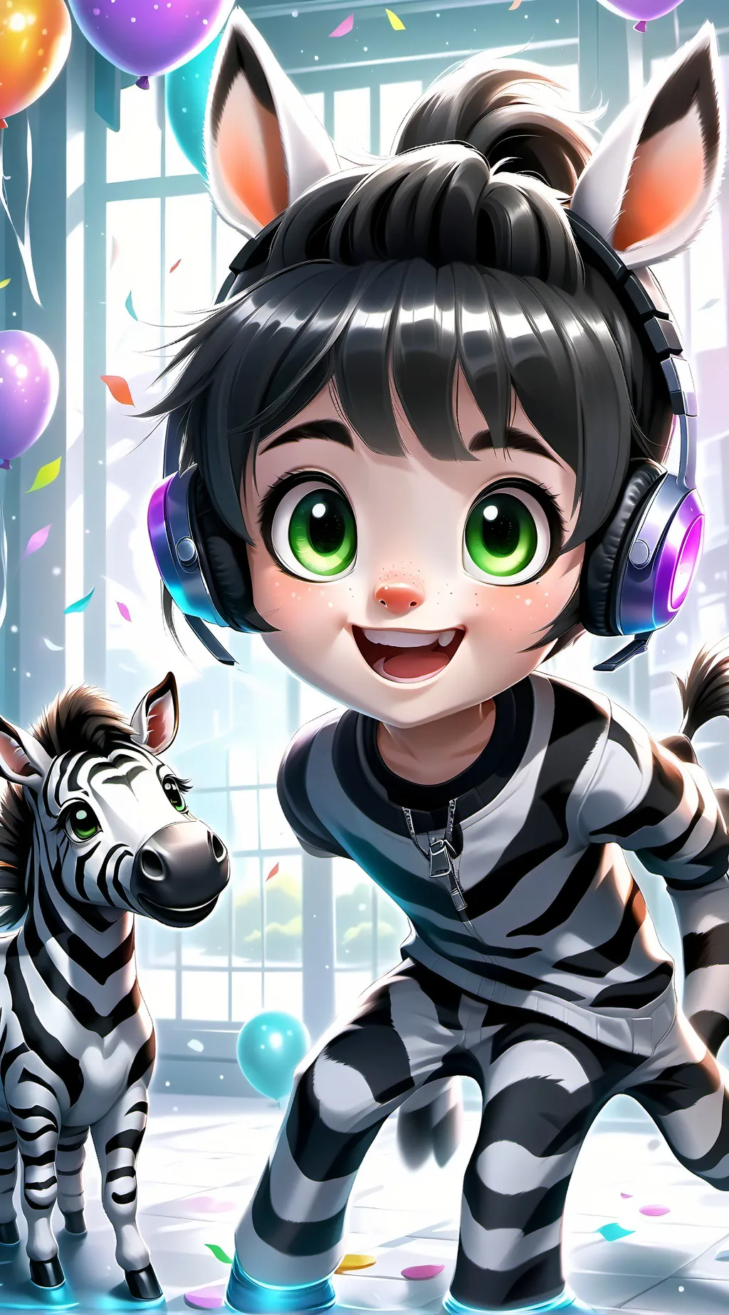 ai character: Zebra Spirit Pony background