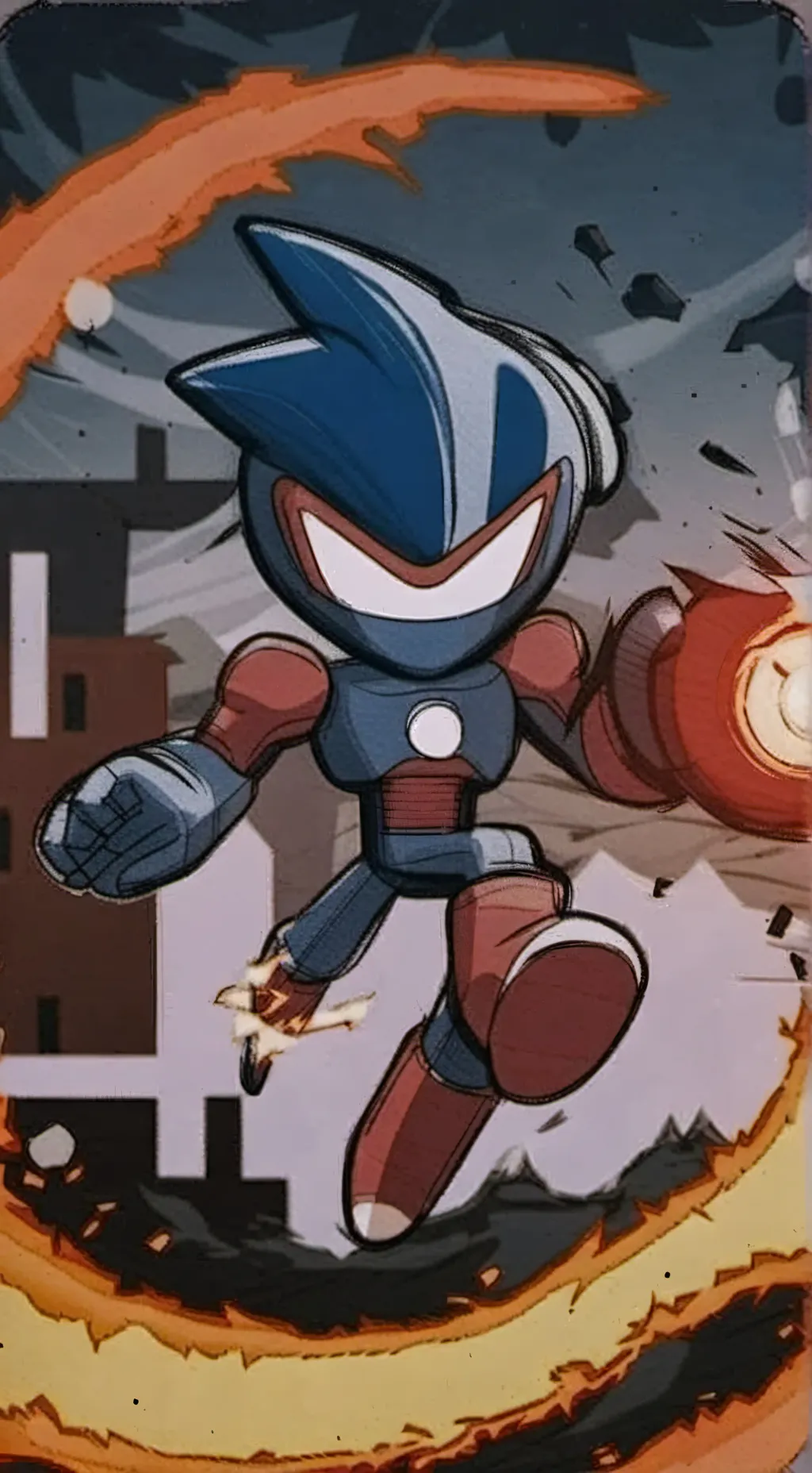 ai character: Metal sonic... background