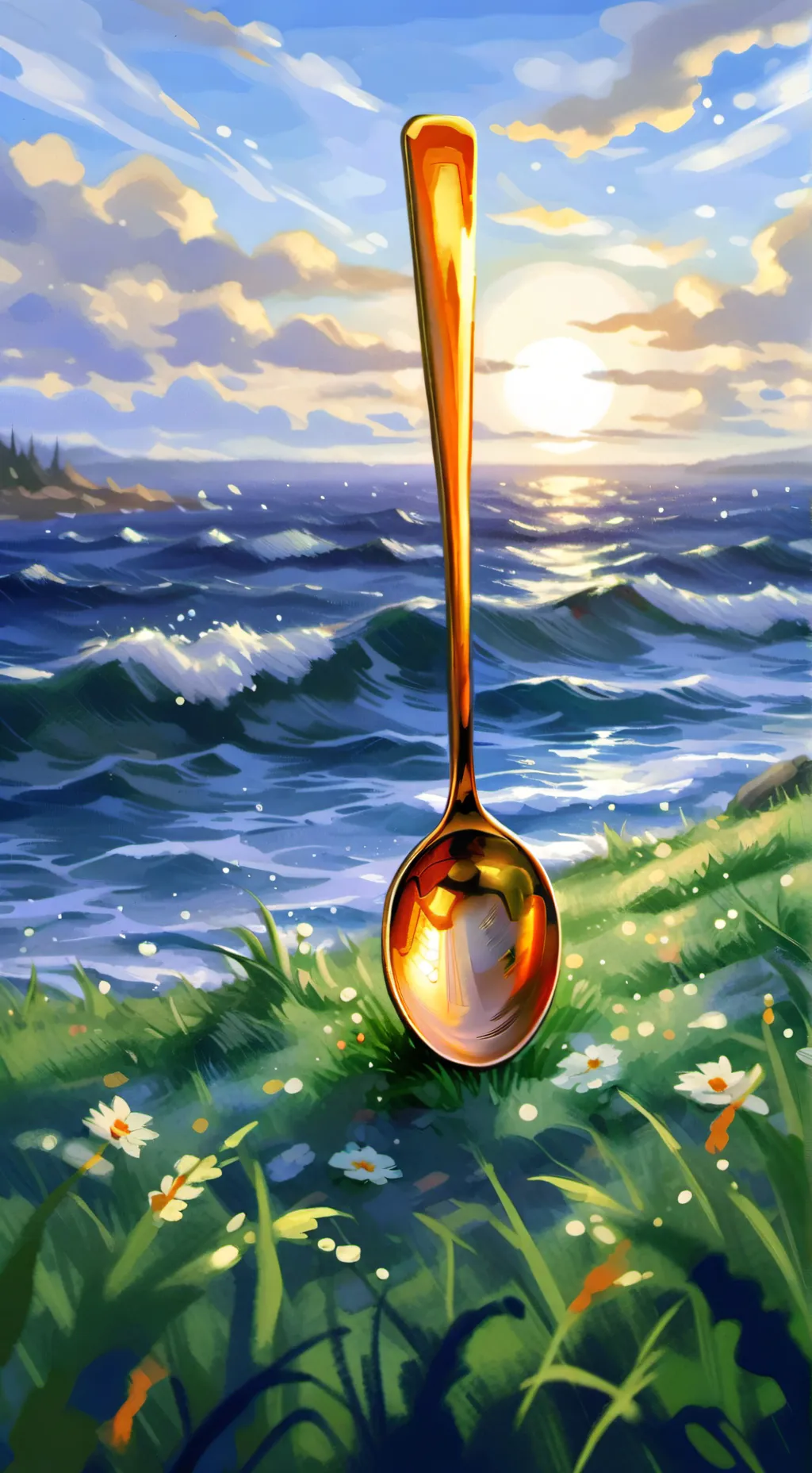 ai character: golden spoon background