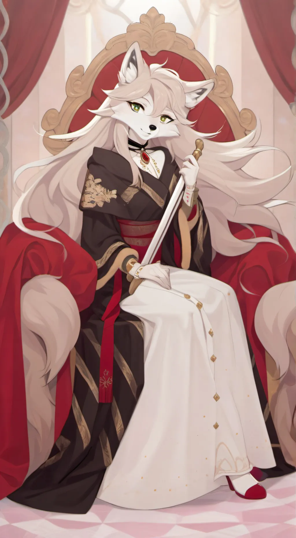 ai character: Wolf Demon Queen background