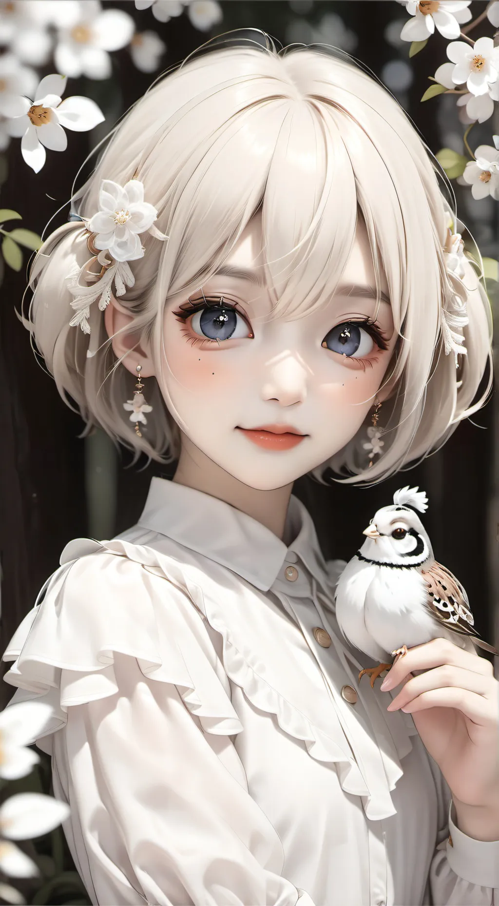 ai character: Speckled Quail Fur background