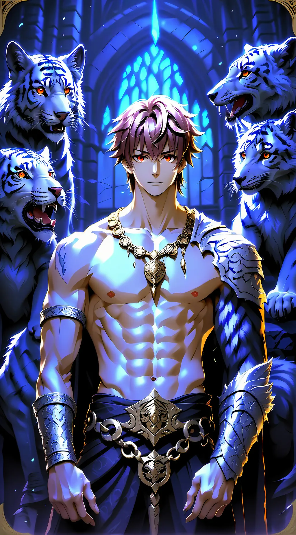ai character: King of animals  background
