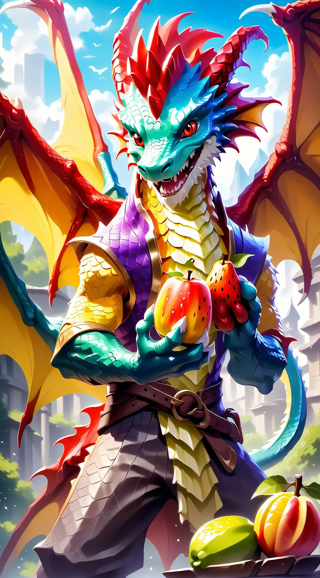 ai character: fruitcore background