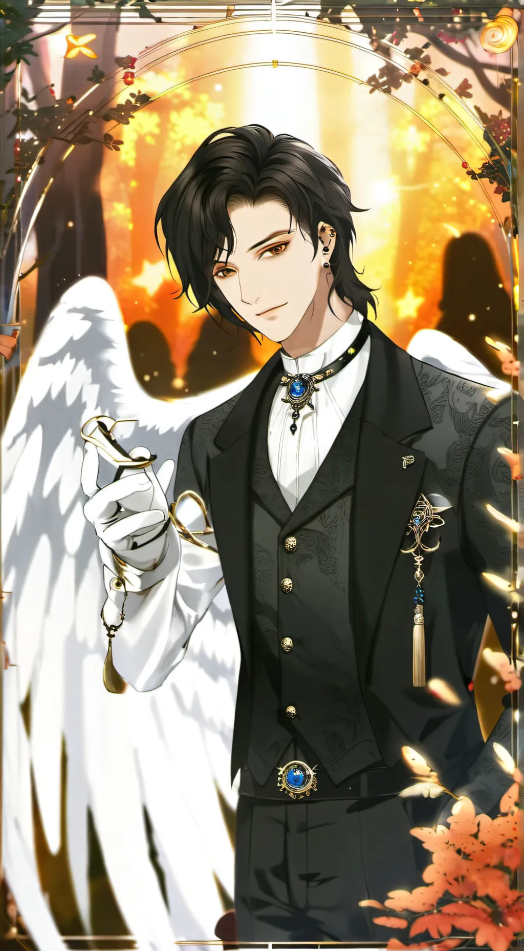 ai character: Angel guardián  background