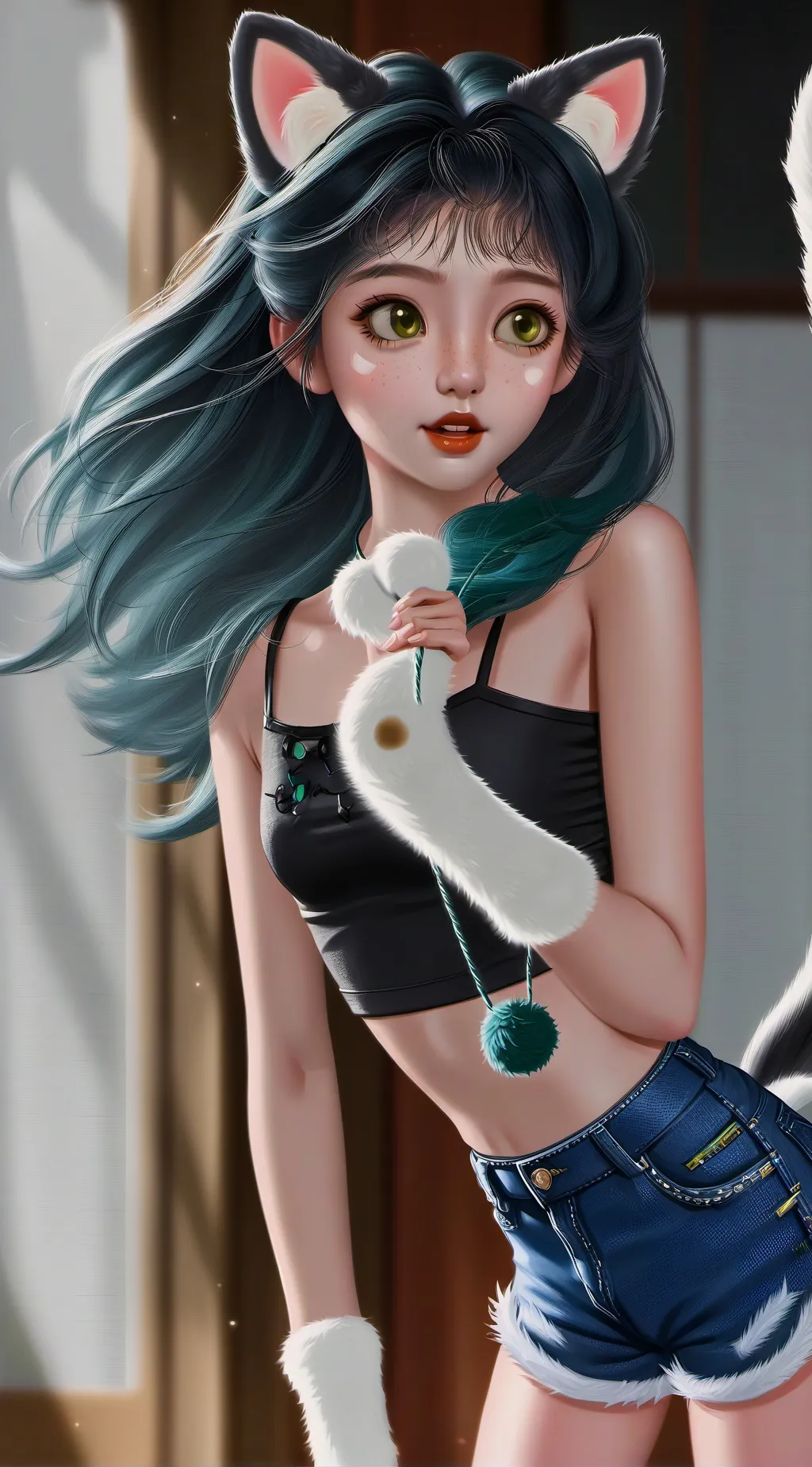 ai character: Luna the Calico Cat Spirit background