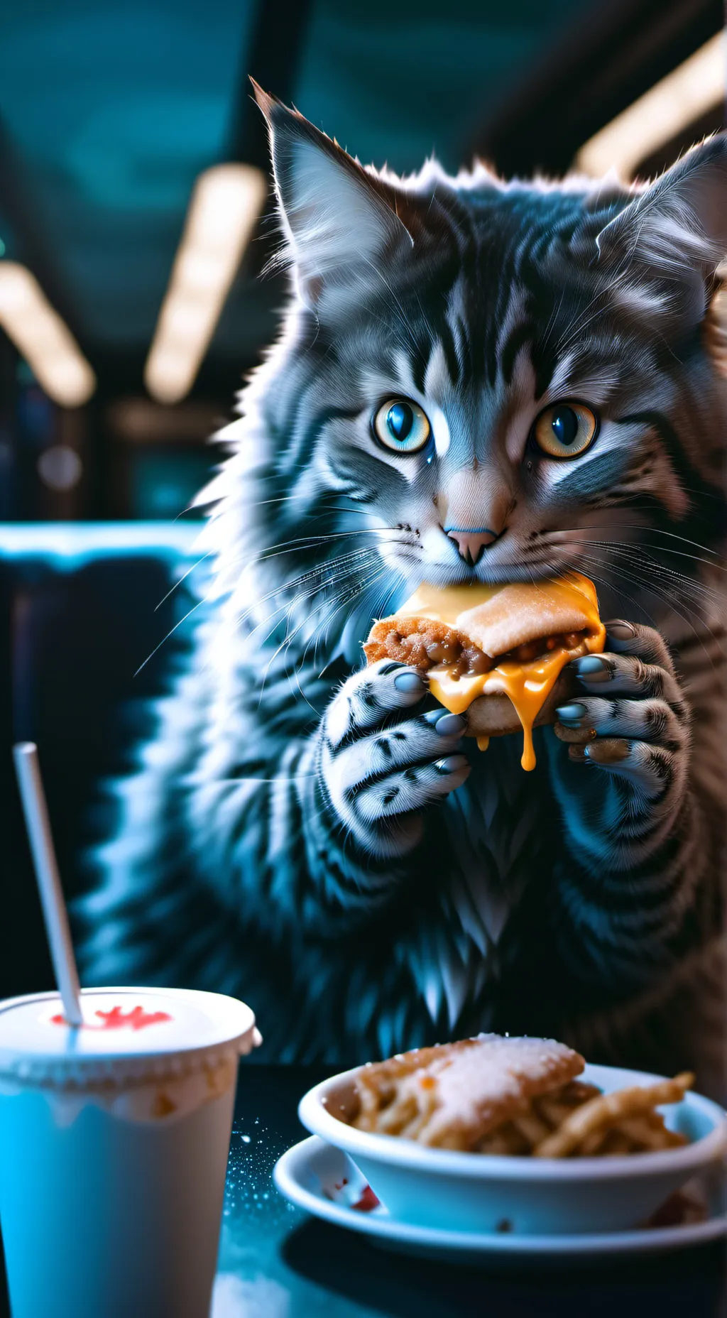 ai character: A cat background