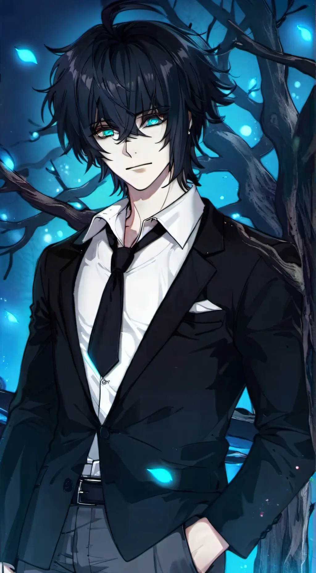 ai character: muichiro um oni background
