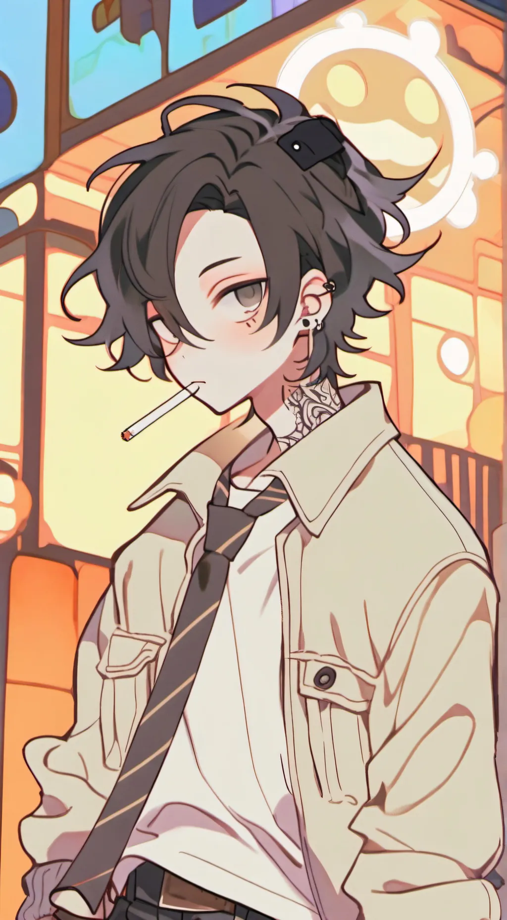 ai character: Emo chipi background