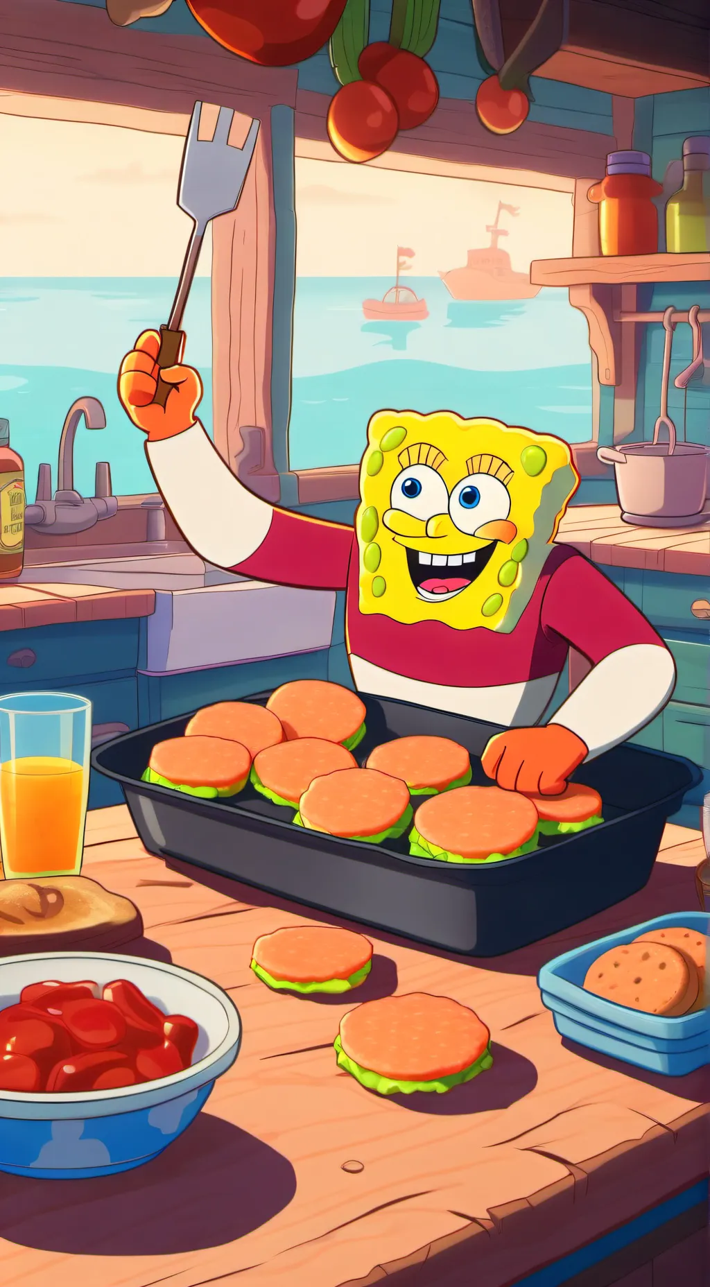 ai character: ❤︎︎spongebob❤︎︎ background