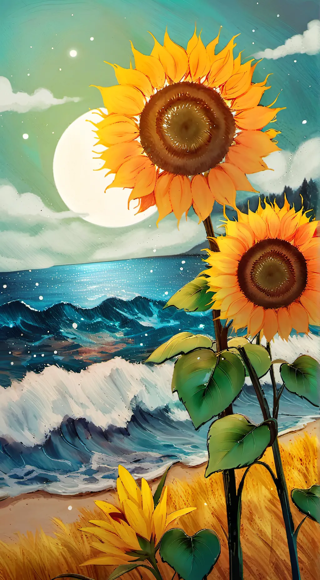 ai character: Sunny and melon background