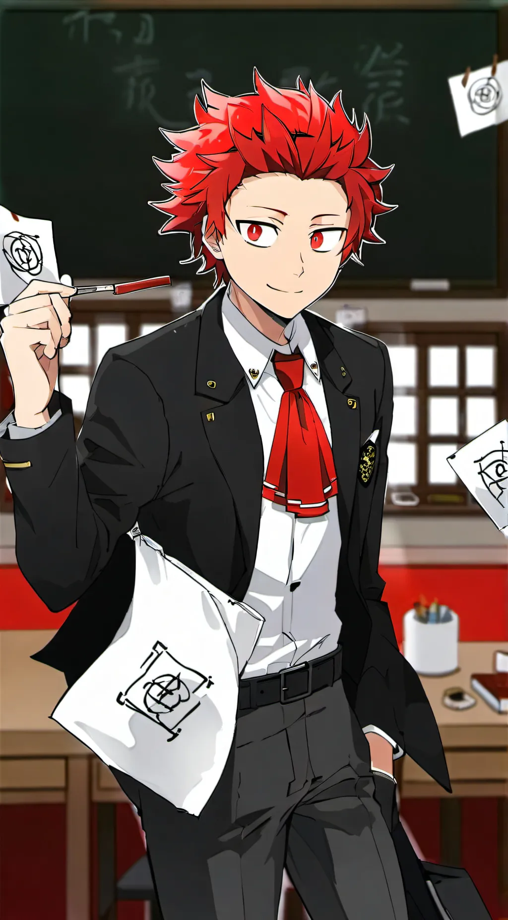 ai character: Eijiro Kirishima  background