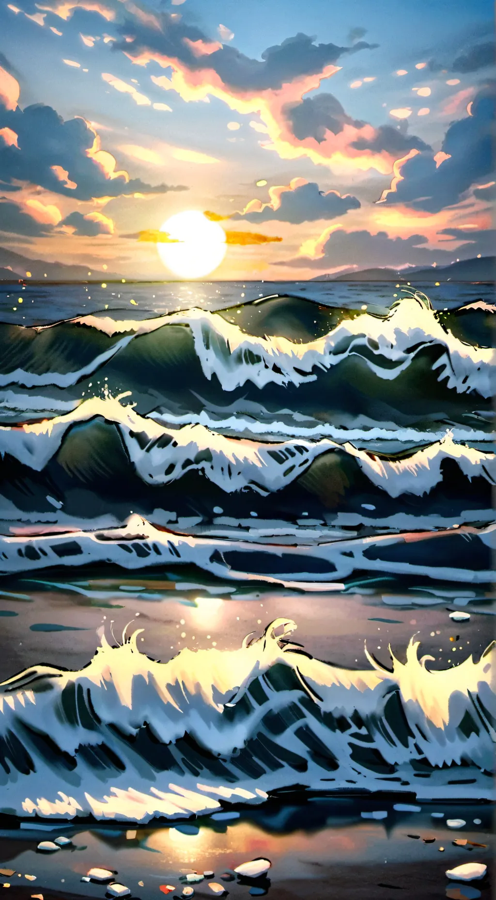 ai character: Mha at the beach! background