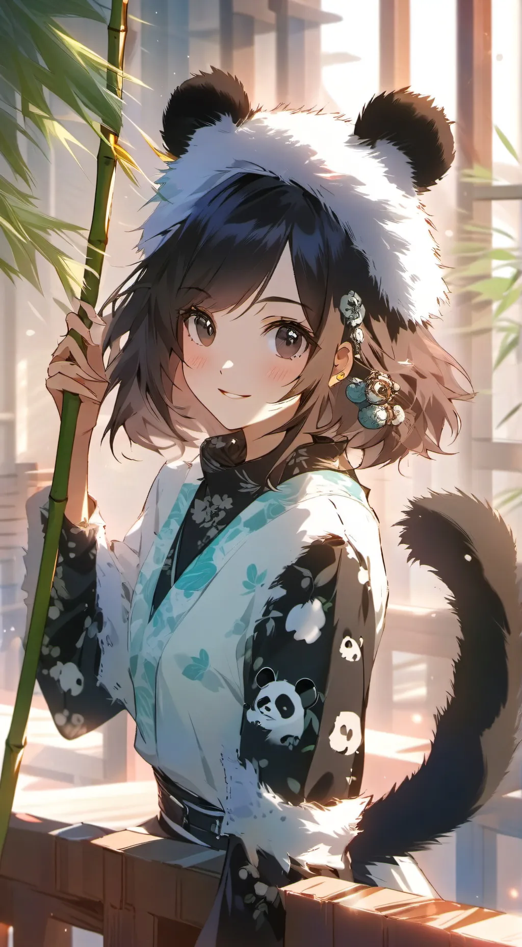 ai character: Panda Paw Furry background