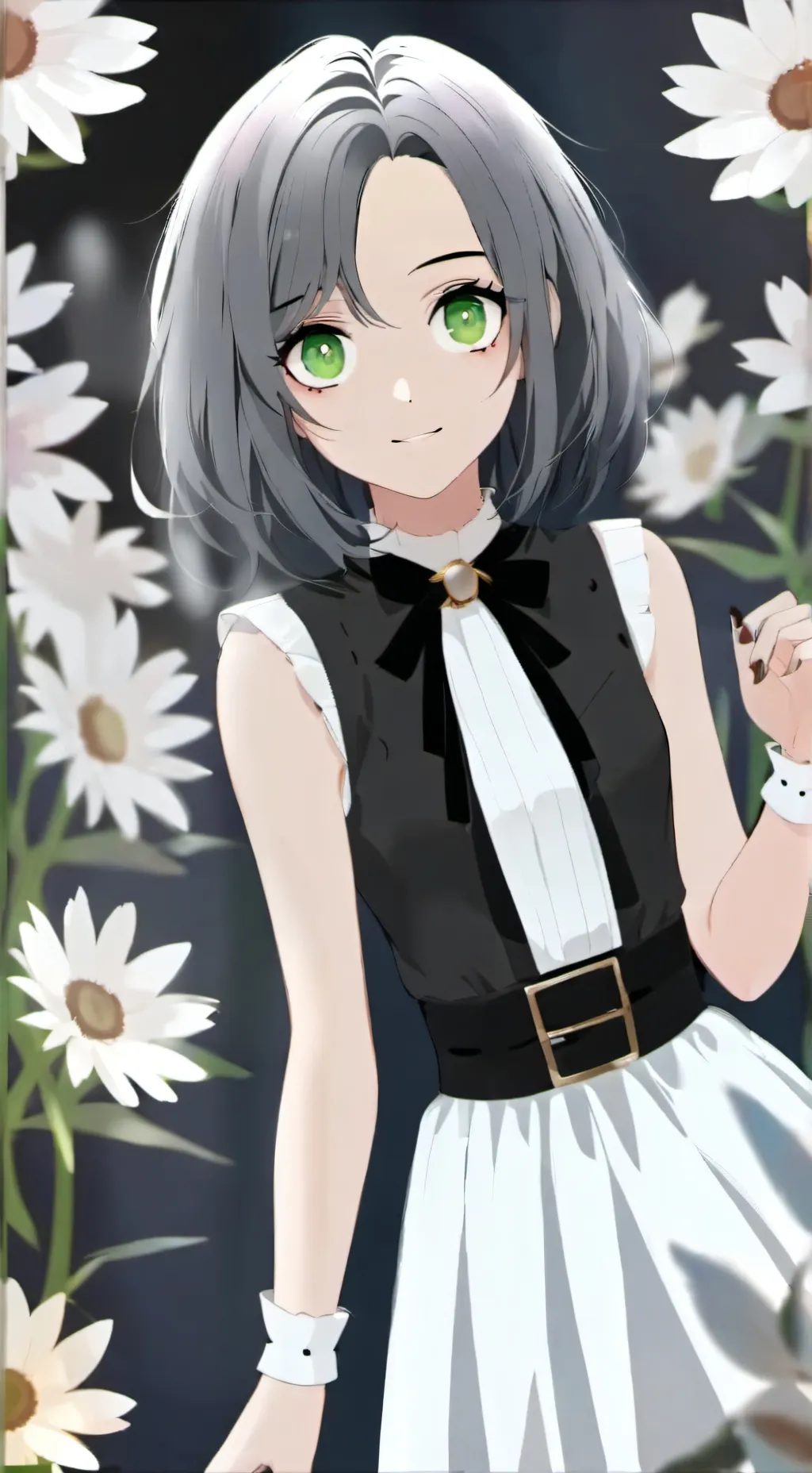 ai character: New girl  background