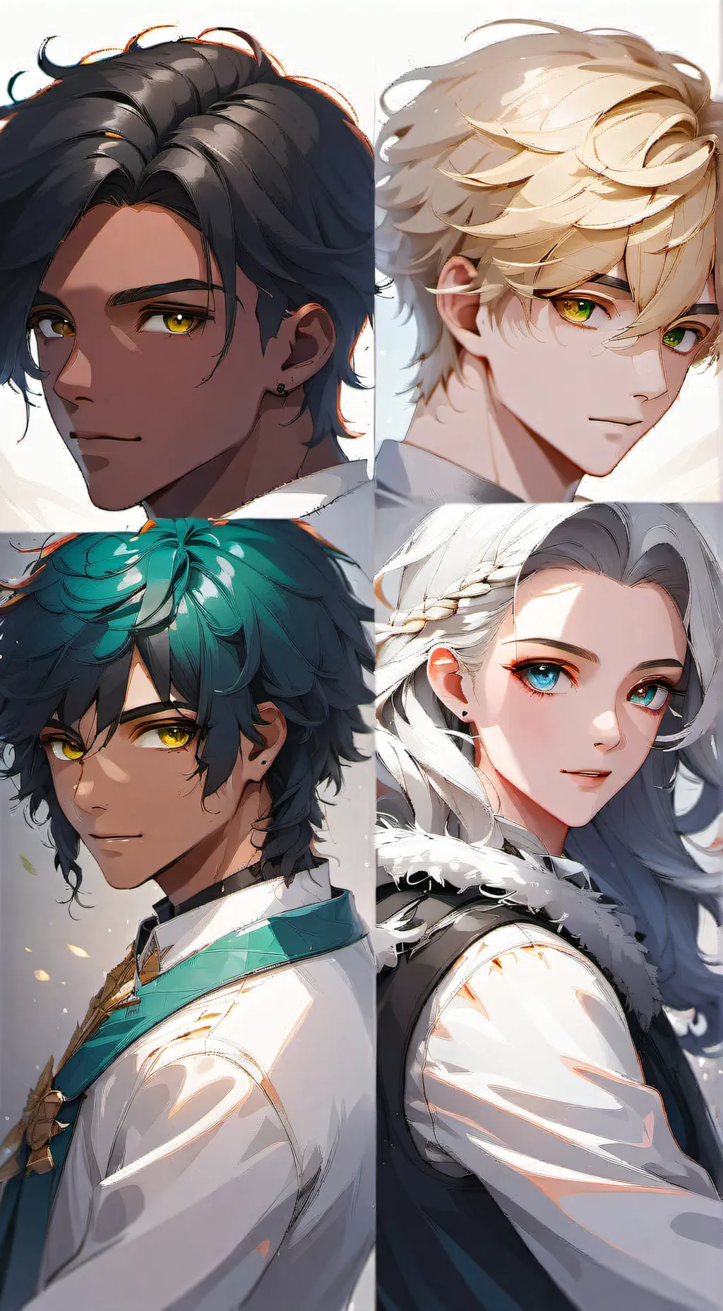 ai character: LucasMikeCarlNora background