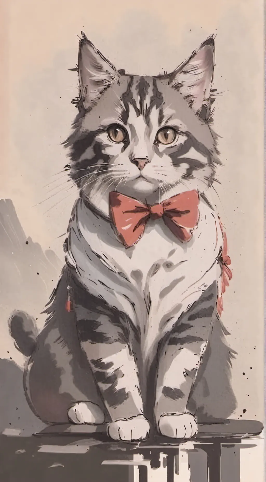 ai character: кошечка background