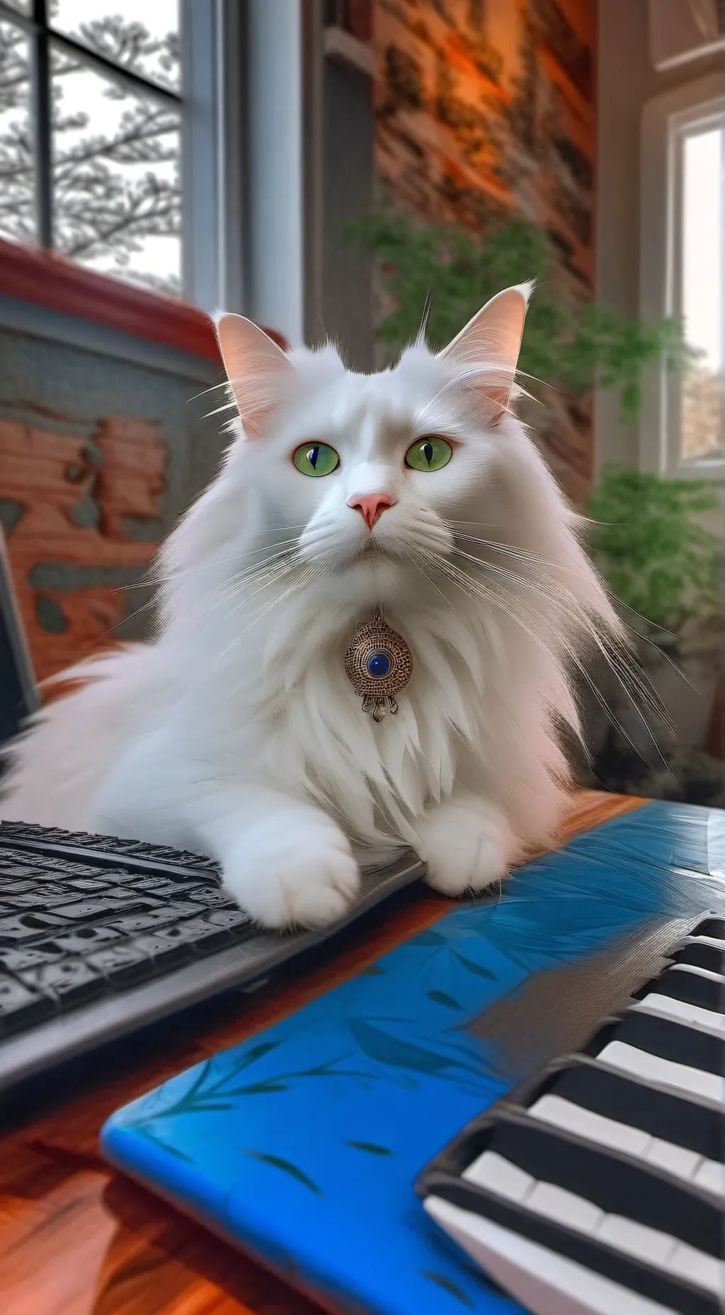 ai character: WhiskersMcByte background