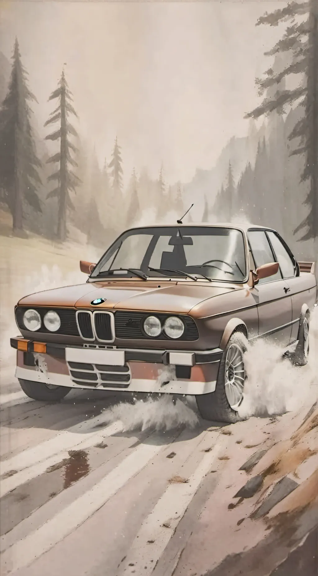 ai character: bmw m3 (old one). background