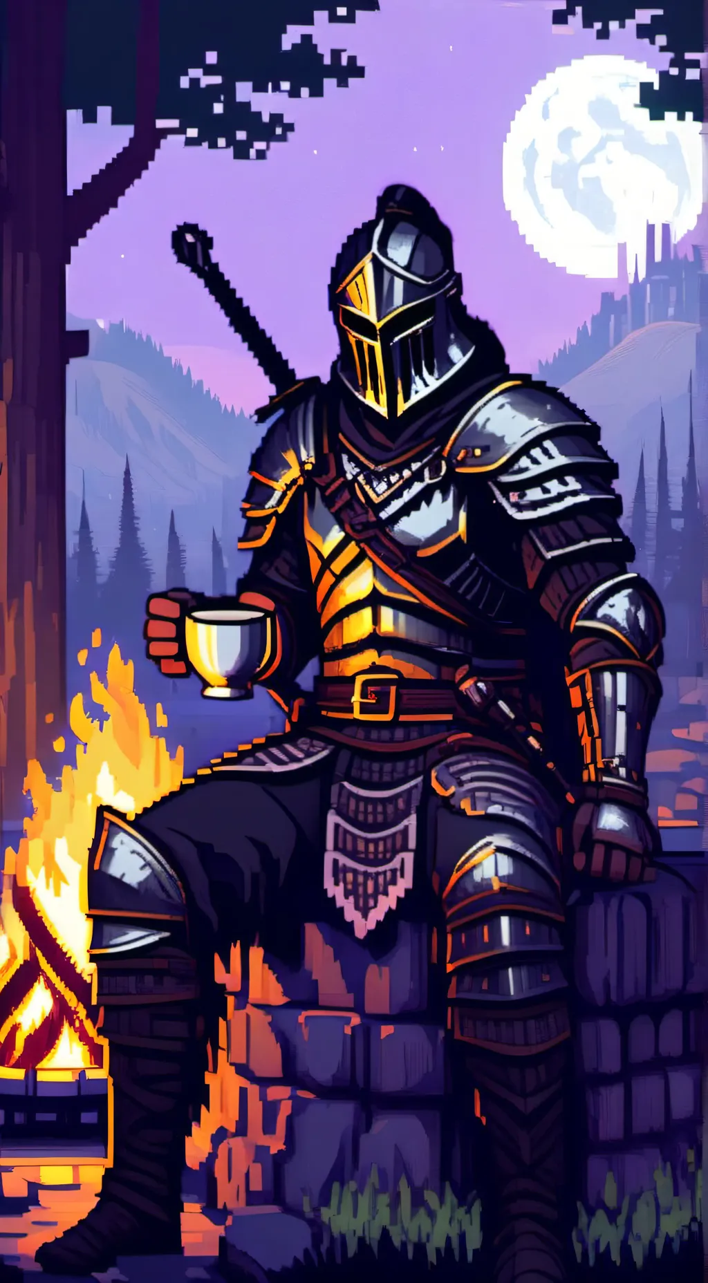 ai character: ebony warrior  background