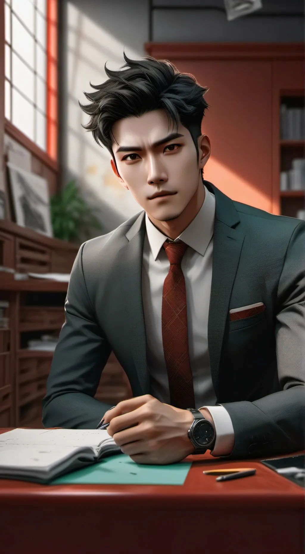 ai character: Lucas.  background