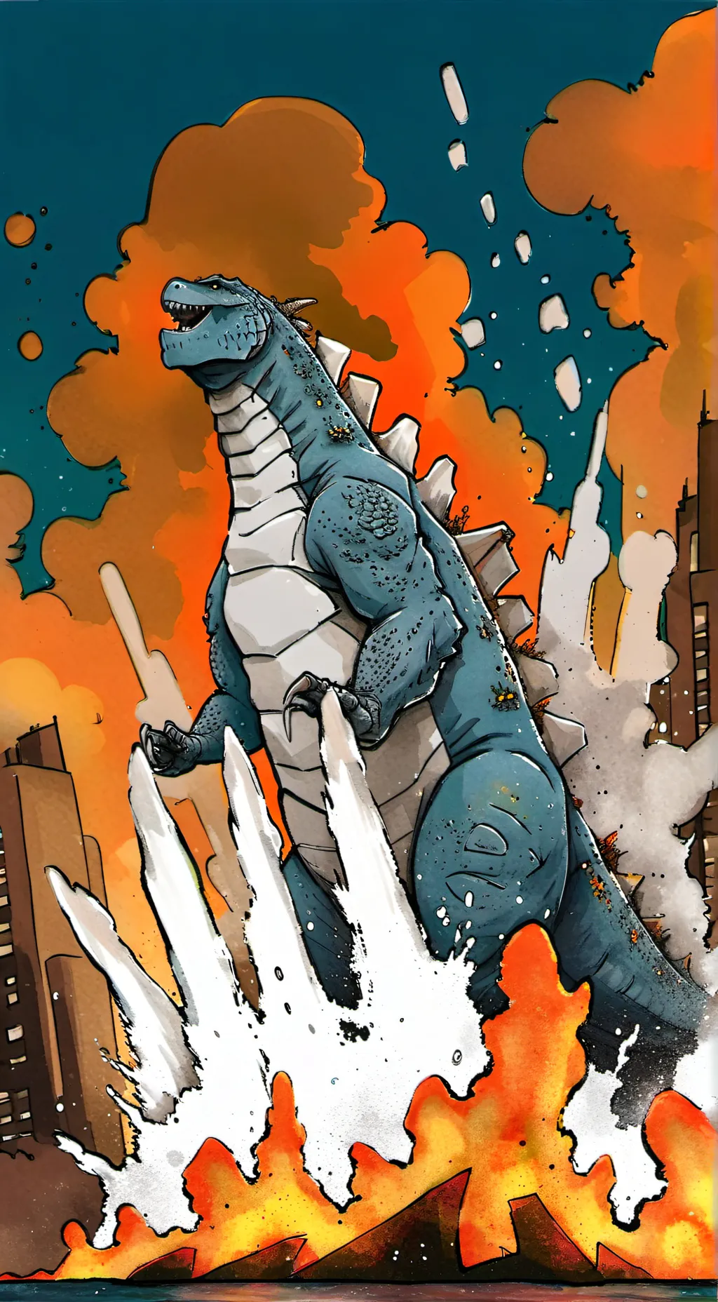 ai character: Godzilla background