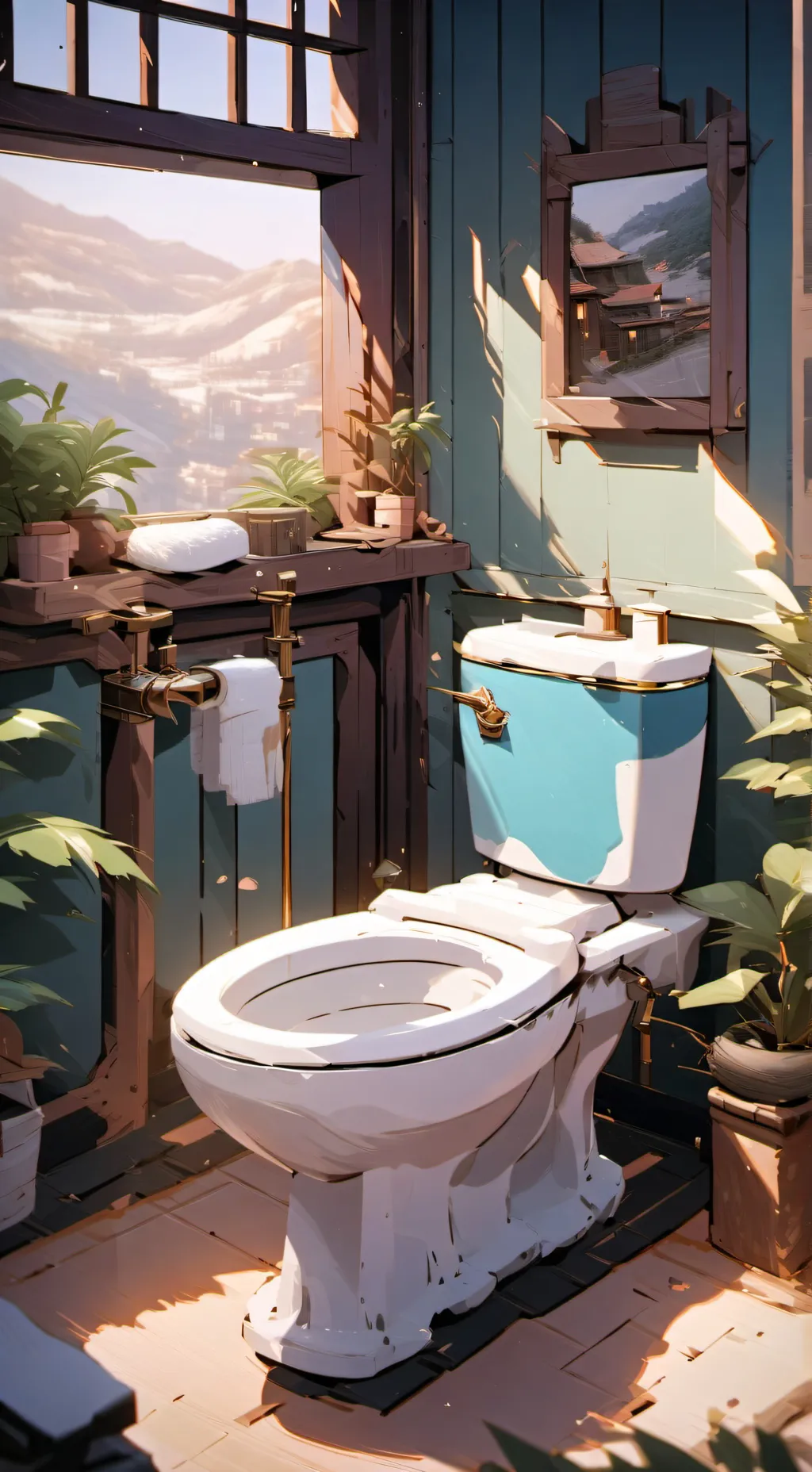 ai character: туалет background