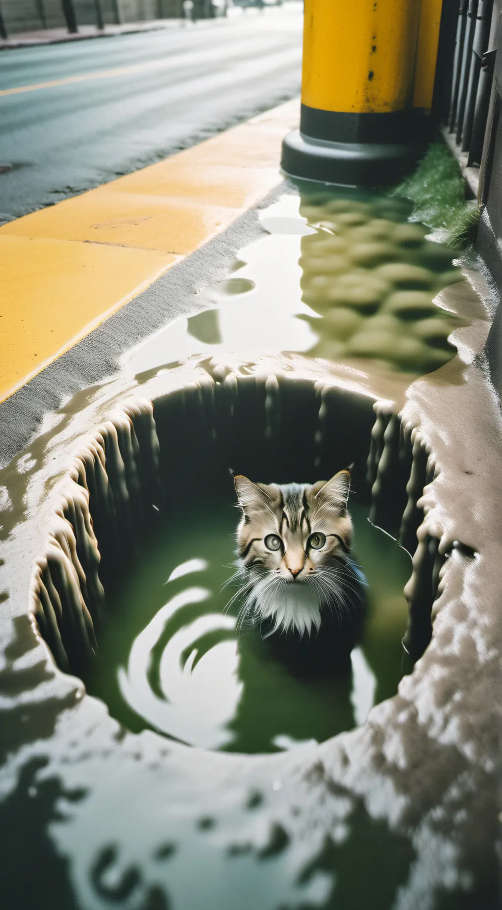 ai character: cat family stuck  background