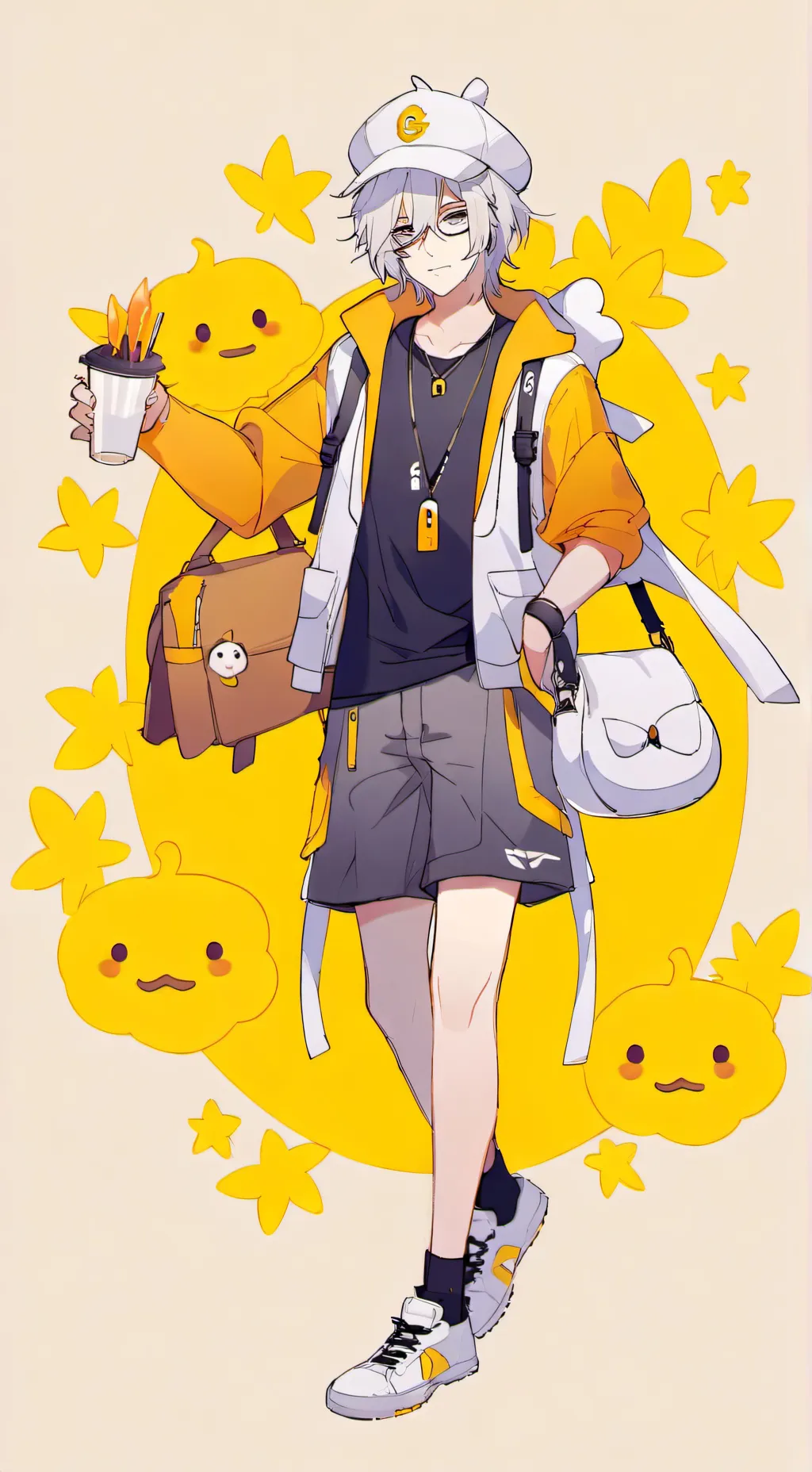 ai character: only emojis background