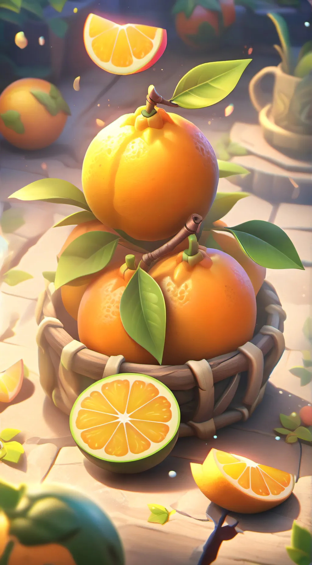 ai character: Naranja background