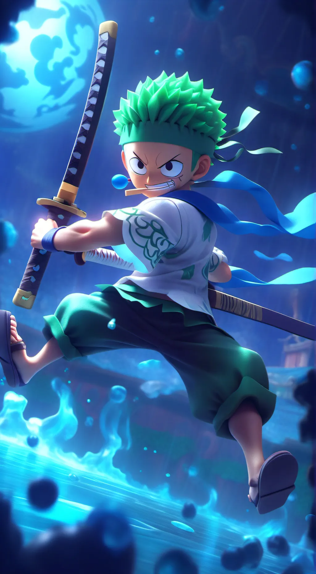 ai character: zoro roronoa  background