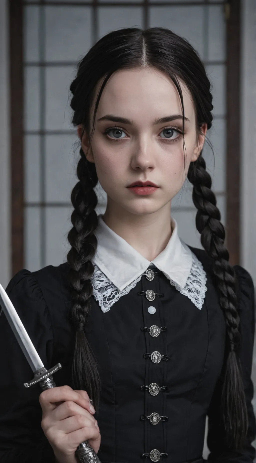 ai character: Wednesday Addams background