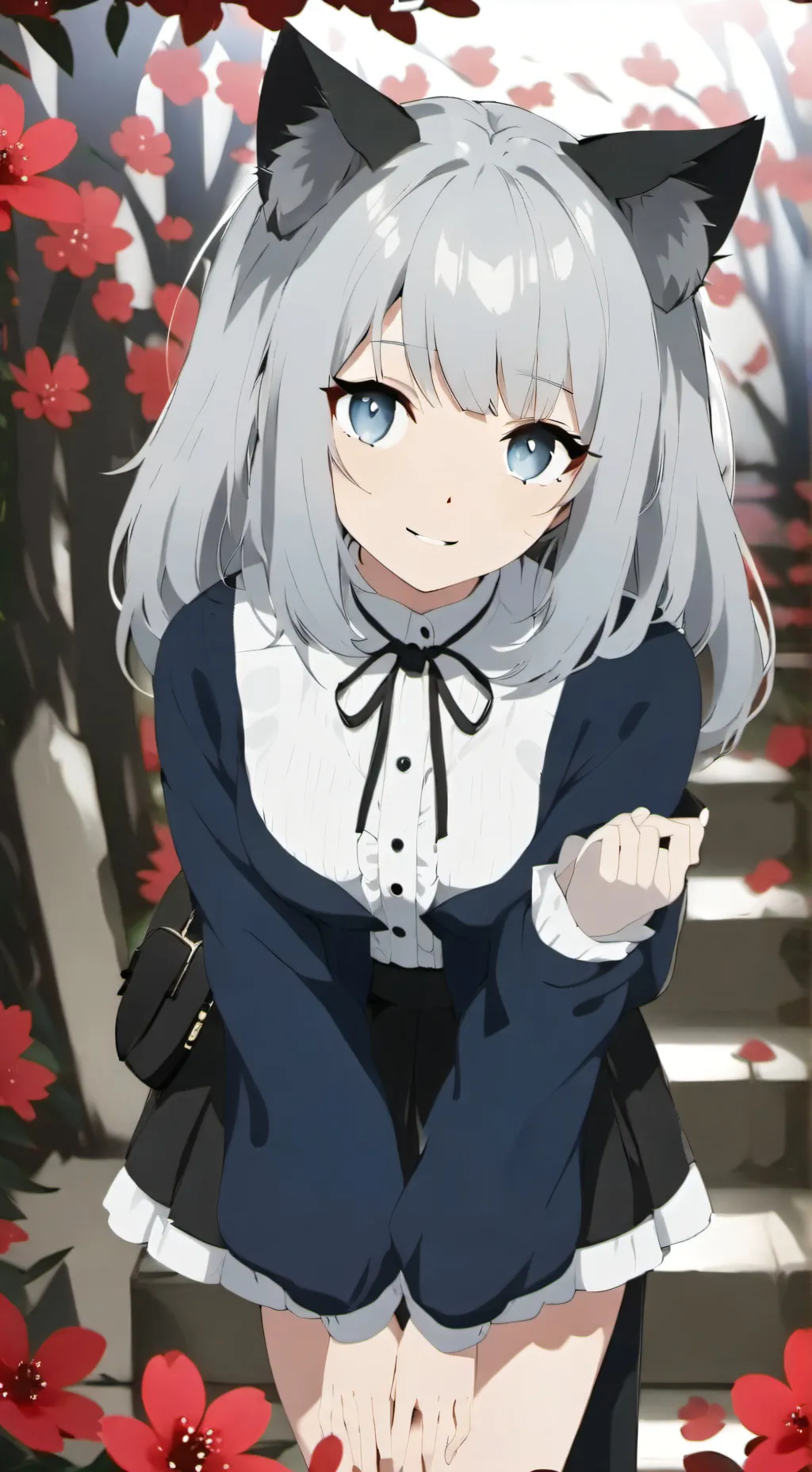 ai character: lovely cat woman background