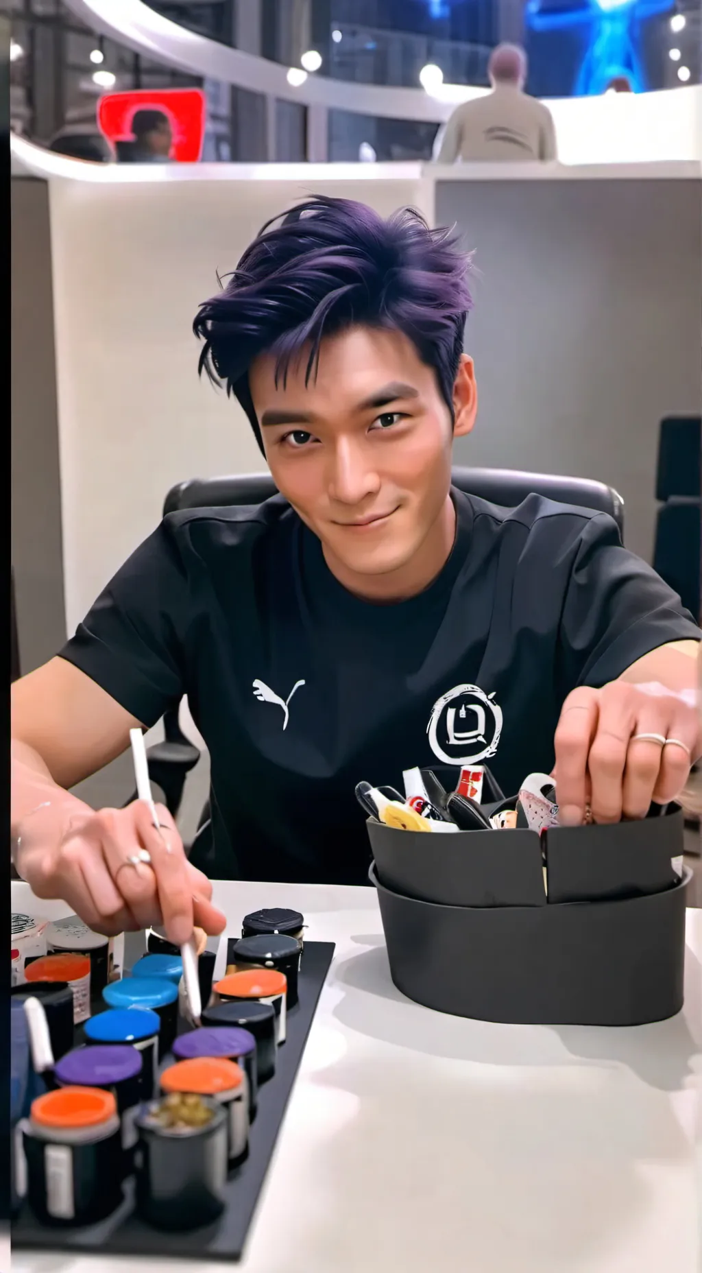 ai character: THANOSSSS💜💜💜💜 background