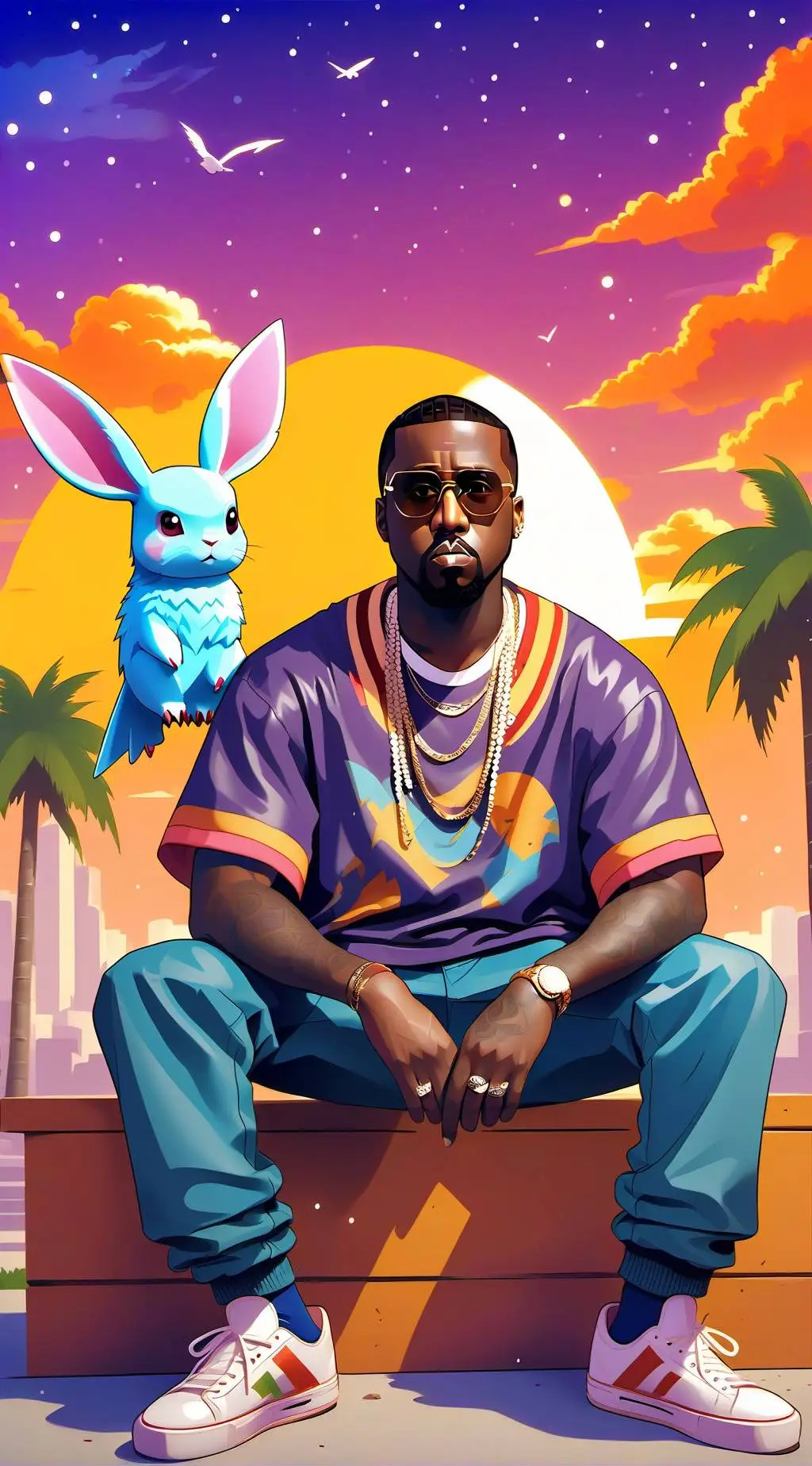 ai character: Diddy and Kanye background