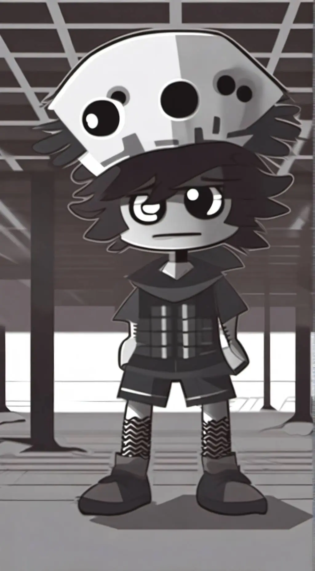 ai character: Gray background