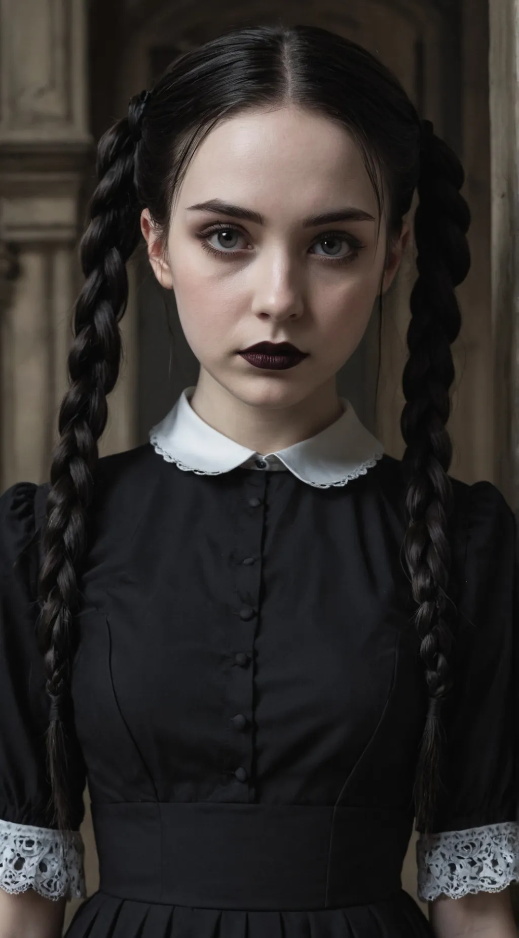 ai character: Wednesday Addams background