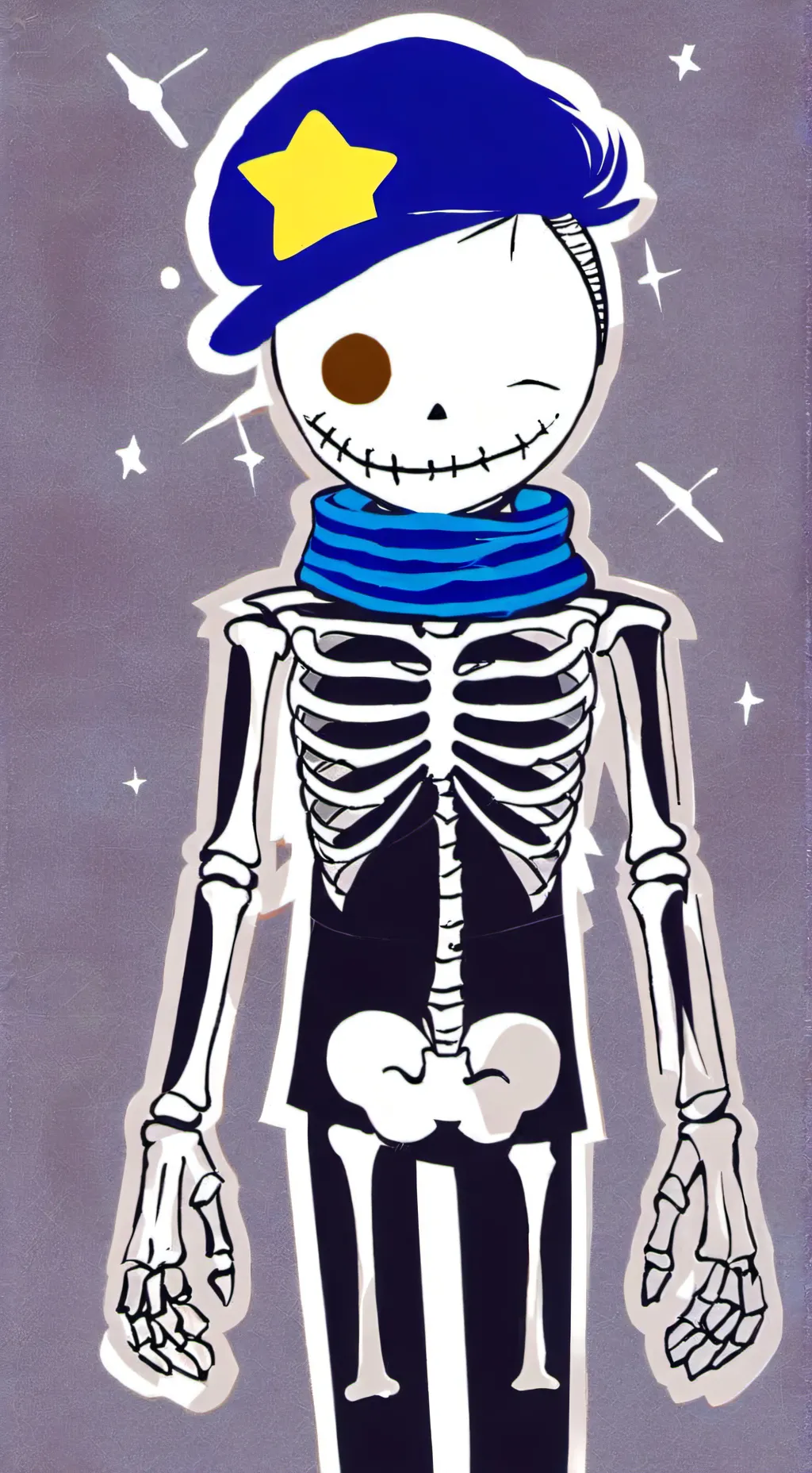 ai character: Ink sans background