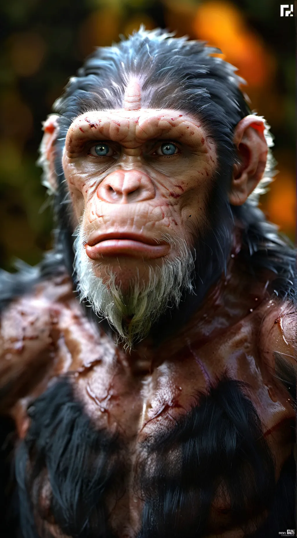 ai character: ojos azules background