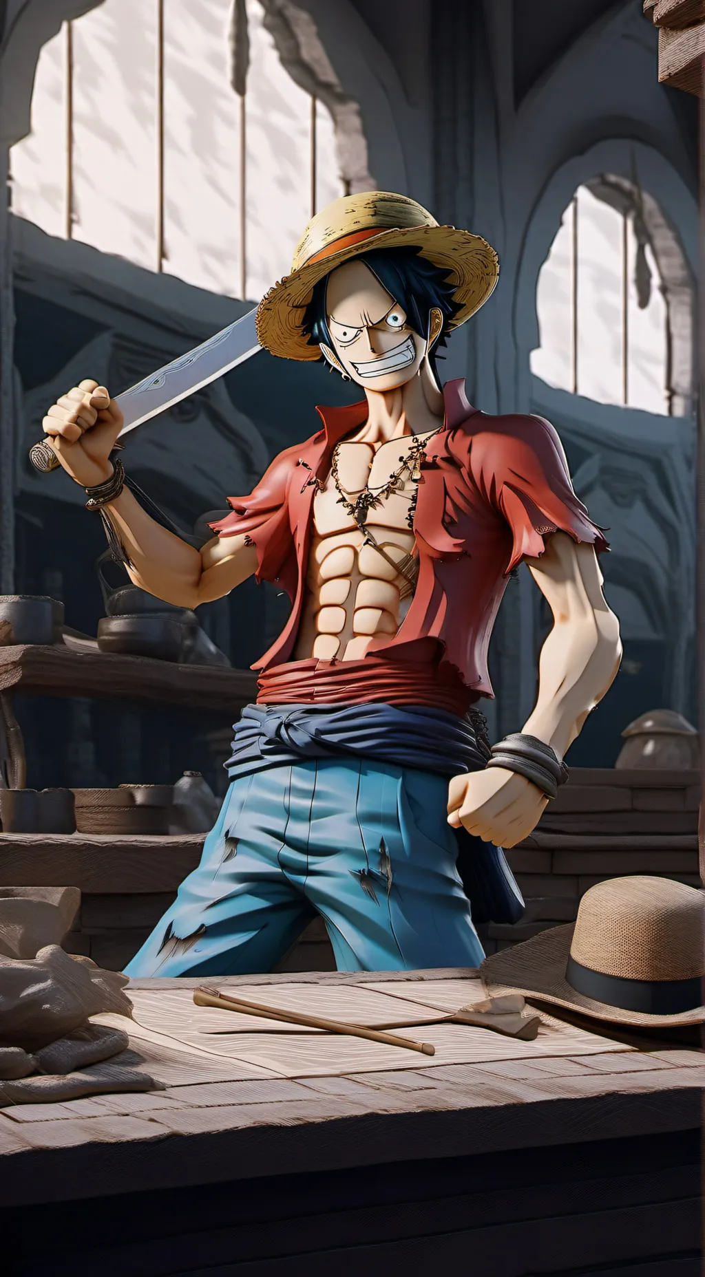 ai character: Luffy background