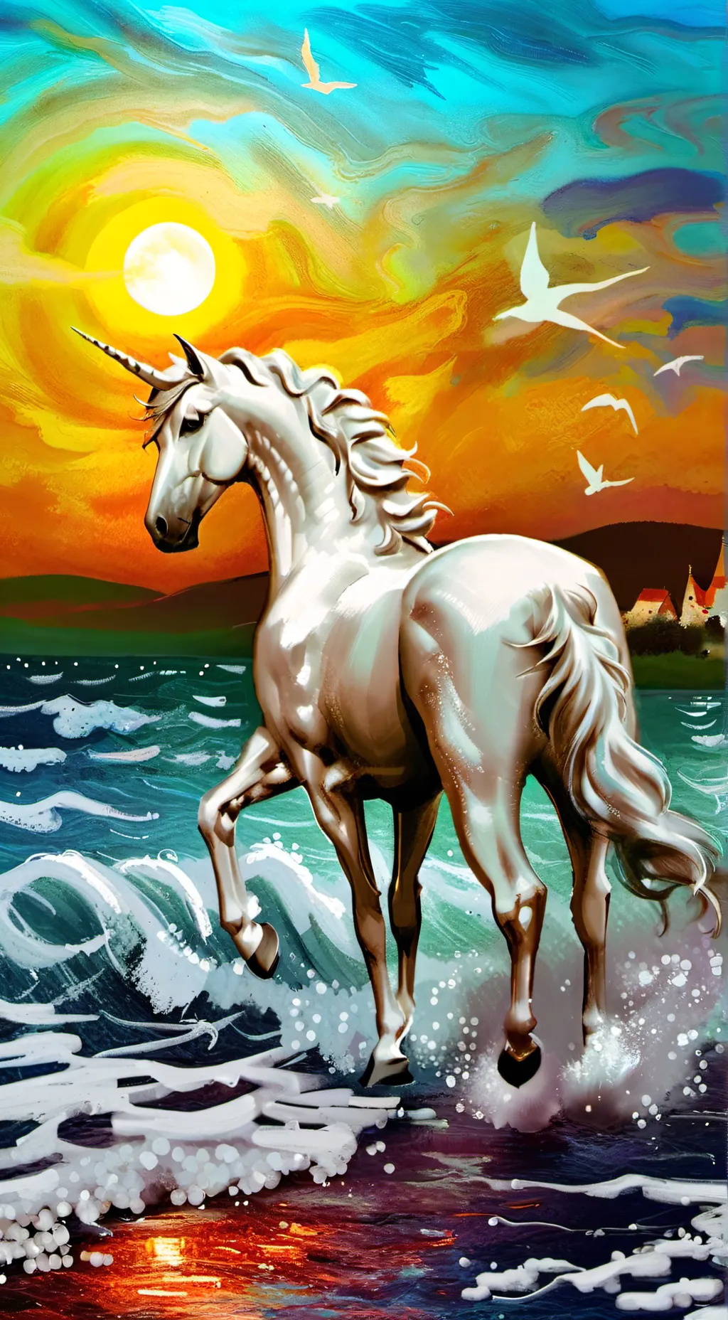 ai character: horse/unicorn background