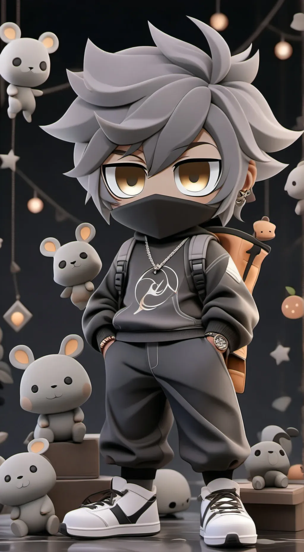 ai character: gray de spunki background