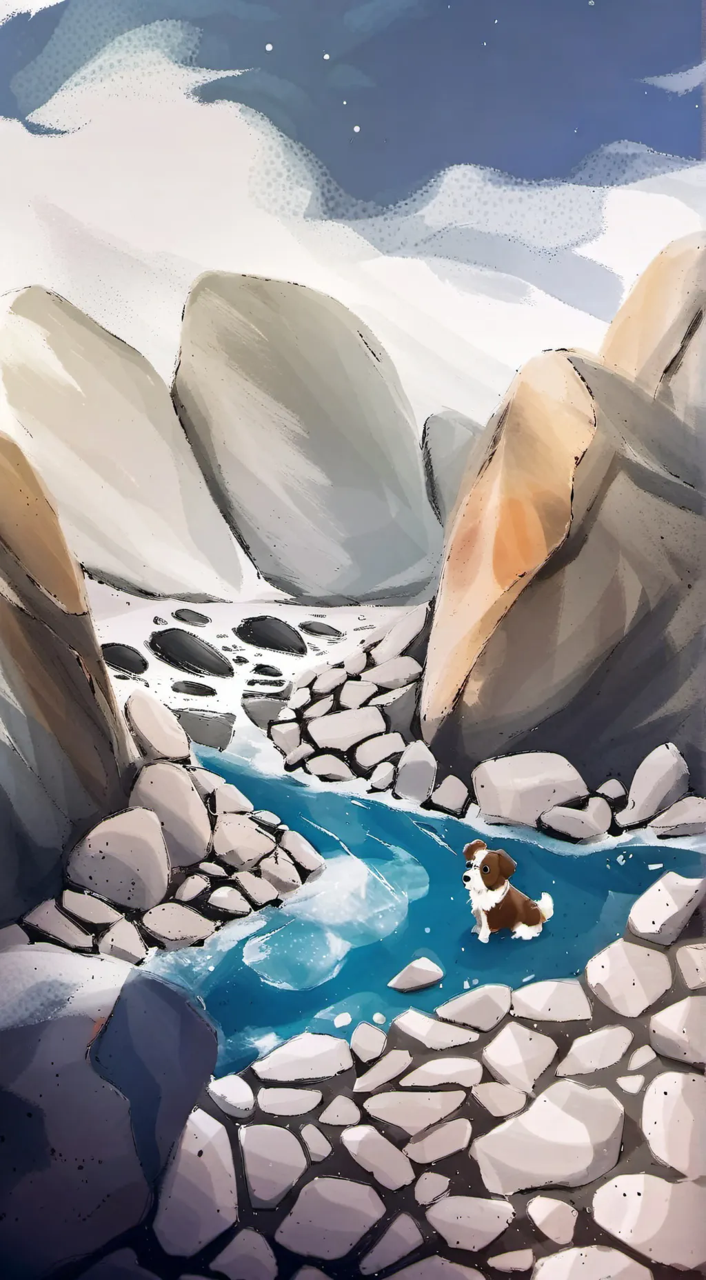 ai character: pebble background