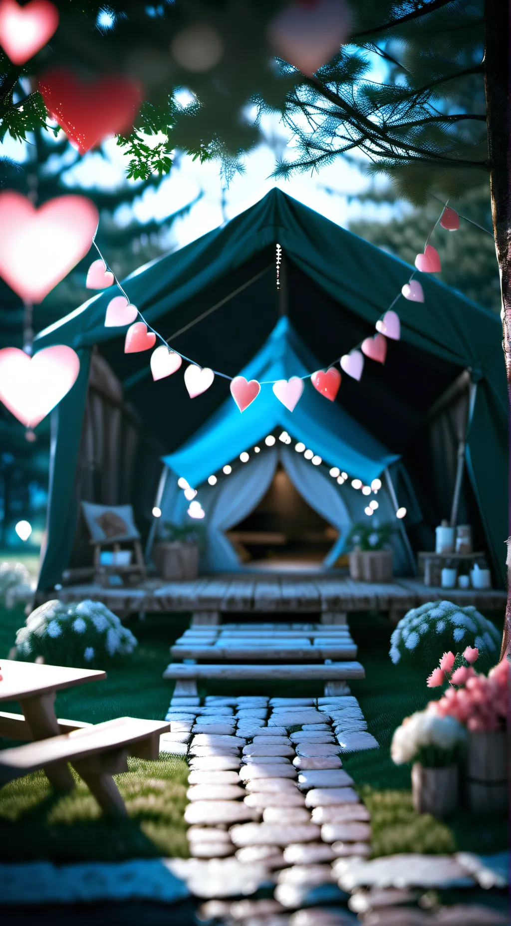 ai character: PJO Valentine Day background