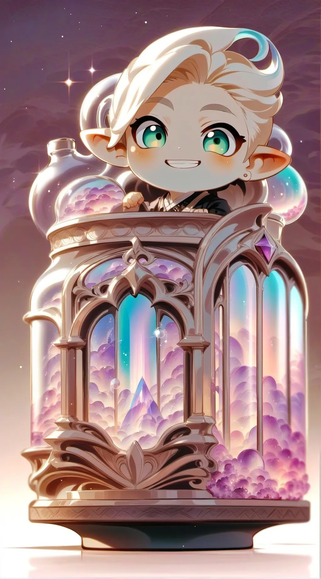 ai character: Dandys world... background